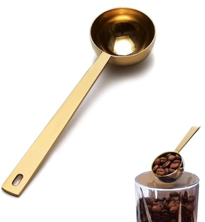 1 Piece Coffee Scoop, Gold Stainless Steel Measuring Spoon for Coffee and Collagen Supplements, Precise Tablespoon Measuring Scoop, Ancient and Brave Design