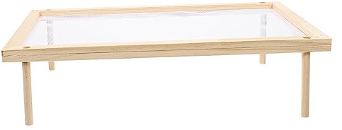 STOBAZA Wooden Noodle Drying Rack Single Layer Pasta Dryer Stand Kitchen Vegetable Fruit Holder Suitable for Homemade Spaghetti and Household Use