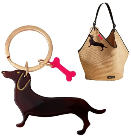 ZORVUJI Dackel Schlüsselanhänger Dackel Geschenke für Damen Frauen Anhänger Hund Accessoires Deko für Tasche Auto