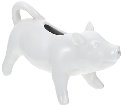 Milchhalter in Schweinchenform aus Keramik für Tischdekoration | Weiß, Leicht zu Reinigen, Vielseitig Einsetzbar, Kreativ Gestaltet, für Party und Dining Table