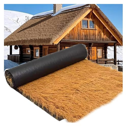 KAnduo Artificial Thatch, Roof Roll For Bar Decor|0 Maintenance Synthetic Grass,Yellow For Pool&Garden(0.5 * 12m(1.6 * 39.3ft))