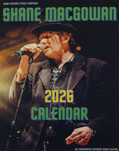 Shane MacGowan 2026 Calendar, large A4 Size, Totally Unofficial, Rare Unseen Photos by Danny Clifford, Music Photography Collection, Wire-o Spiral Binding Xmas Gift Idea, New Year The Pogues
