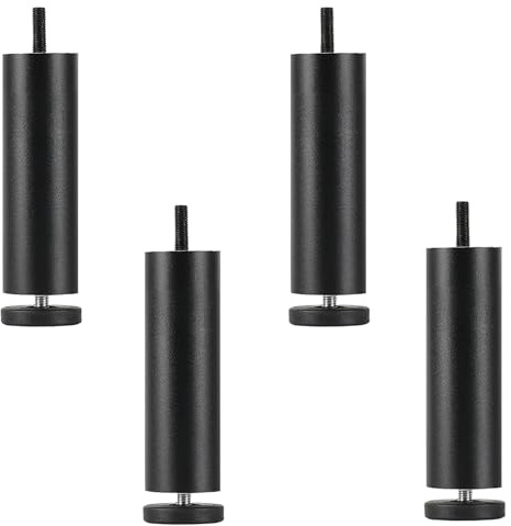 LWLWA Möbelfüsse, Aluminiumlegierung Standfüße Sofa, 15 cm, 4 Stück | Bett Füße, Höhenverstellbar 0–8 mm, Möbelfüße Schwarz, für Sofa, Schreibtisch, Kleiderschrank, Schrank