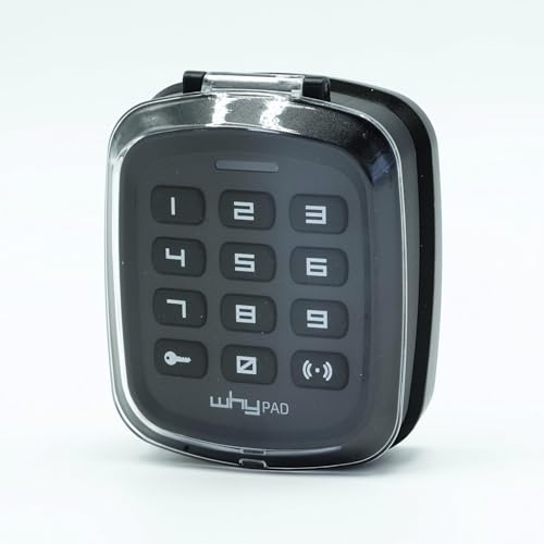 WHY EVO/WHY PAD 8991008 - Clavier à code radio universel noir pour portail & garage - Multi-fréquence & Marques 433/868 MHz - Code fixe & Rolling Code + 1 Goodies DOMOBIP (Noir - 8991008)