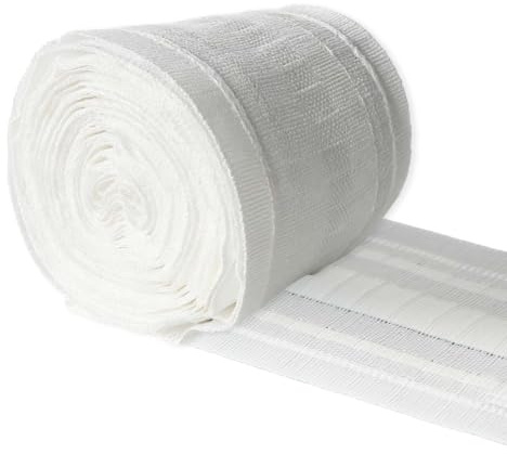 Korechain Cinta de cortina fruncida, 6 m x 8 cm, cinta de cortina de poliéster para coser, cinta blanca para ganchos, cinta fruncidora para cortina de ventana, cortina de puerta