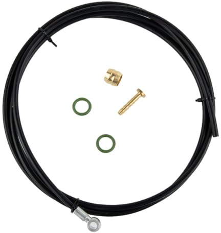 WheatThrive Bike Brake Hose Kit, Hydraulic Brake Line, for BH90, for SLX M7000 for XT M8000 for XTR M9000, 2m Rubber Hose with Fittings
