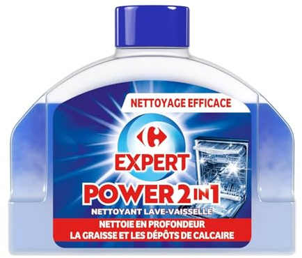 CARREFOUR EXPERT Désodorisant Lave-Vaisselle Nettoyant 2 en 1 - Format liquide 250 mL - Bouteille en plastique avec bouchon vissé - Nettoyage efficace des graisses et dépôts de calcaire - Lot de 3