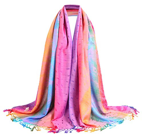 Lazzboy Frauen Lady Fashion Folk-custom Retro Quaste Schal Wrap Travel Schals Damen Pashmina Stola Für Schultertuch Eleganter Mit Floralem Muster In Vielen Farben(C)