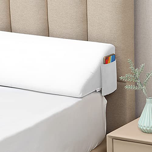 Vekkia Queen-Size-Bett-Keilkissen für Kopfteil-Lücken/Matratzenkeilspaltfüller/Bettlückenfüller, Füllung 0-15,2 cm Lücke zwischen Kopfteil und Matratze, 152,4 x 25,4 x 15,2 cm, Weiß