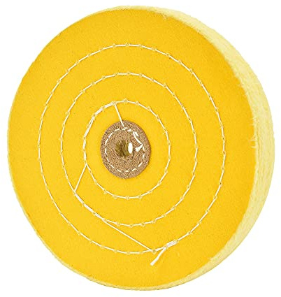 OBLUESKY 150mm Panno extra spesso di alta qualità da disco di lucidatura giallo (70 strati), per levigatrice da tavolo con foro da 12.7mm