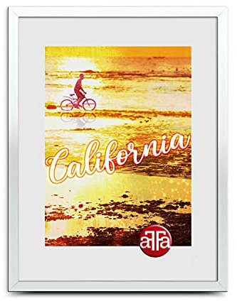 aFFa frames, California, marco de fotos de plástico, Ligero, Rectángulo, Con frente de cristal acrílico, Soporte HDF, Blanco, 30 x 40 cm