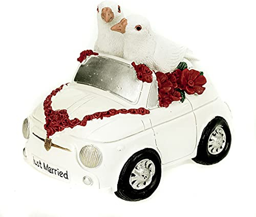 Udo Schmidt Spardose Hochzeitauto mit Tauben 16 cm Polyresin Sparschwein Hochzeit Hochzeitspaar