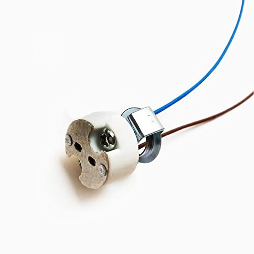 E-Simpo 5pcs MR11 MR16 with M10 Fixture Led Halogen Bulb Socket G4, G6.35, GY6.35, GX5.3, G5.3 GU5.3, GZ4 20cm 0.75mm2 Lead Lamp Holder