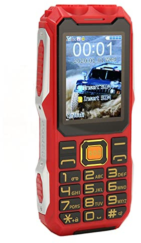 Feilei Unlocked Senior Cell Phone, Big Button Dual SIM Senior Phone, Easy to Use Mobile Phone with Large Capacity Battery, Flashlight, SOS Key, Voice Recorder, Calendar, Alarm Clock, Calculator, Red
