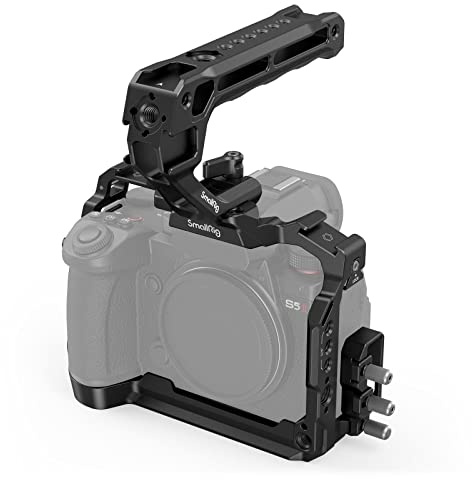 SMALLRIG Cage Kit for Panasonic LUMIX S5 II / S5 IIX, Full Cage with NATO Top Handle and HDMI & USB-C Cable Clamp, Built-In Cold Shoe and Quick Release Plate for Arca - 4143