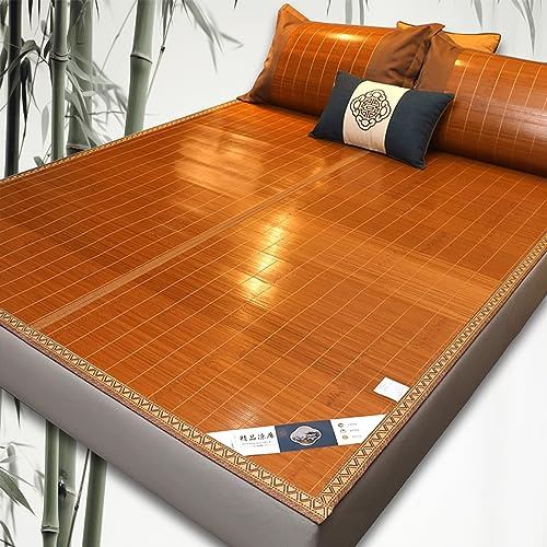 MMleYN Bambus-Bettmatte, 190/195/200/220 cm Atmungsaktive Bambus-Matte Bett Schlafen Pad, Sommer Schlafmatte, Geeignet Für Studentenwohnheime Mit Einzelbett (ohne Kissenbezug) (Size : L195xW135cm)