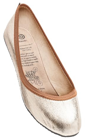 Rollasole Zapatos de ballet – Rosie Gold – Zapatos planos plegables para mujer – Elegantes zapatos planos de ballet plegables para bolso, uso diario, salidas nocturnas, fiestas, bodas, viajes de