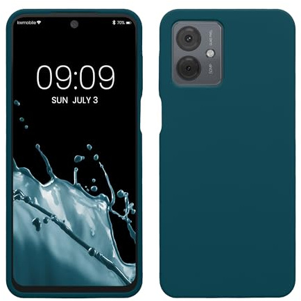 kwmobile Carcasa Compatible con Motorola Moto G14 Funda - Case TPU y Silicona antigolpes - Apto Carga inalámbrica - petróleo