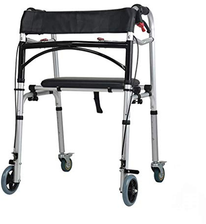 Rollator,Praktisk hopfällbar rollator med sitshjul och nedtryckbara bromsar Gångstativ för vuxna seniorer Rullande rollatorer för inomhus utomhus, justerbar