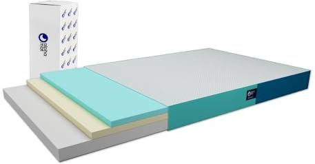 alpha mat Matratze 80x200 Schaumstoffmatratze Höhe 20 cm Discovery, Rollmatratze 7 Zonen Härtegrad H3 H2 mittelfest, Kaltschaummatratze, Oeko-Tex, Matratze mit hautfreundlichem, kühlendem Material
