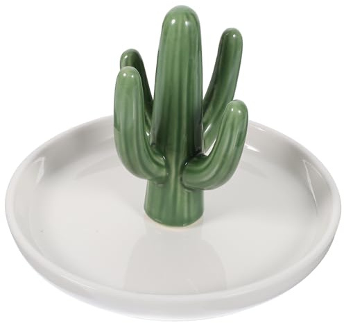 Ciieeo Kaktus Schmuckschale Aus Keramik Schmuck-Display-Tablett Für Ringe Ohrringe Und Halsketten Schmuck-Ablage Für Desktop Organizer 5.12 Zoll