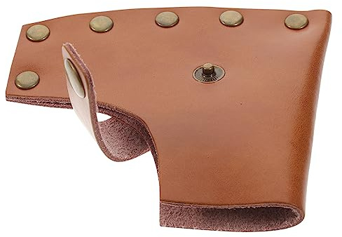 IWOWHERO Leder Axtscheide Beilschutz Schutzhülle aus Vollnarbenleder mit Druckknopf Outdoor Werkzeugholster für Camping und Garten