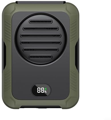 Ventilador portátil con clip de tamaño, ventilador de cuerpo, aspas de turbina 6000 rpm, 6000 mAh, 3 velocidades, con carga rápida, para camisetas, chaquetas, ropa, escalada, ciclismo (verde) (DQ223)