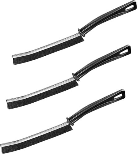 Spazzola per la pulizia degli angoli, 3 pezzi, spazzola per la pulizia delle fessure, per il bagno, per la pulizia delle fughe, per la cucina, per le scanalature, per la porta, per finestre (nero)…