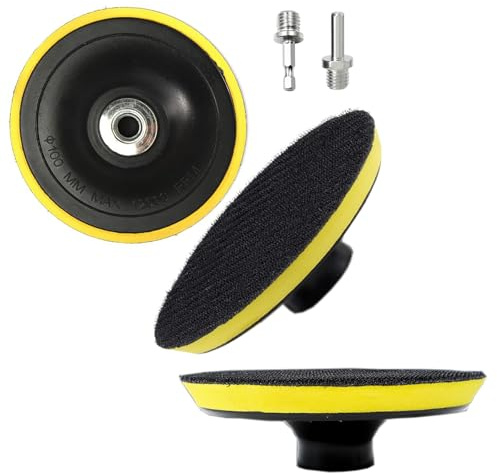 Secwell 3 Pieces 100mm Krok och Ögla Bakplatta M14 Poleringsdyno Kardborreplatta för Slipmaskiner, Borrmaskiner