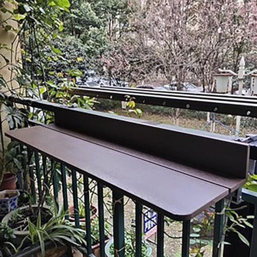 Outdoor Wandtisch für Balkon Terrasse Terrasse Klappbarer Hängender Beistelltisch mit Geländerbefestigung (60 x 27 cm)