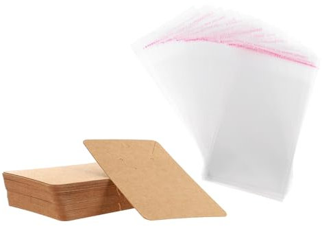 Sewroro Ohrring-displaykarten Aus Kraftpapier Vintage-schmuckhalterkarten Schmuck-präsentationskarten Mit Lochdesign Für Ohrringe Ohrstecker Und Kleine Kunsthandwerke