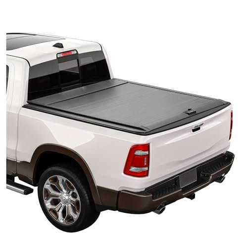 YBDFCBF 5,6 ft 5,7 ft einziehbare Harte Laderaumabdeckung, passend for 2009–2024, kompatibel mit Dodge Ram 1500 5'6 5'7 LKW-Ladefläche, Heckfachdeckel, verdickt(Combination Lock)