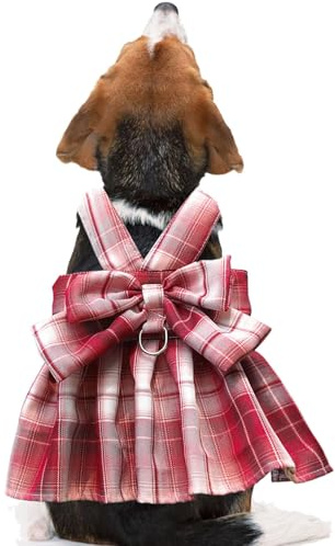 Ensemble harnais pour chien - Harnais pour chien - Harnais doux et confortable avec nœud papillon - Gilet pour chien élégant et mignon avec nœud papillon et nœud papillon pour un usage quotidien
