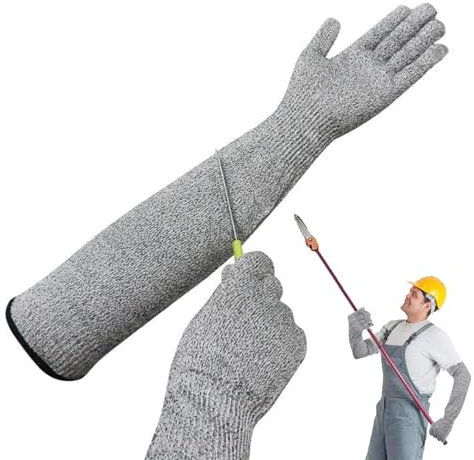 LIUQOBN Guard Gloves Gardening Guard Gloves Long Gardening Gloves Long Gardening Gloves For Women Level 5 Anti Cutting Certification Suitable For Heavy-Duty Kitchen Work（55cm/21.6in