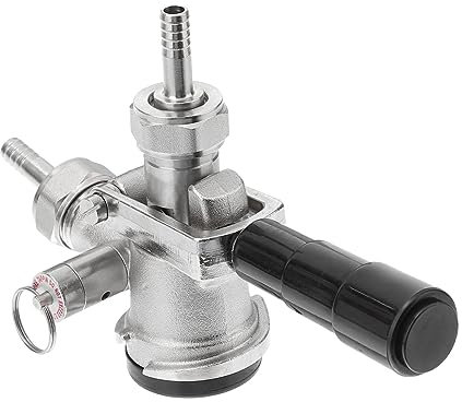 Alipis Stainless Steel Beer Keg Tap d System Beer Keg Coupler Pressure Relief Valve 7mm Hose Compatible