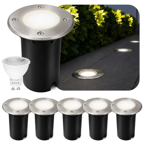 SSC-LUXon KALPA Bodeneinbaustrahler 6er Set silber GU10 3W neutralweiß IP67