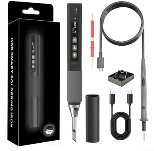 ComfyHarbor for ZT-N1 ZT-N2 Smart Soldering Iron 96W, for OLED Display Temperature Control, PD/QC Fast Heating, Auto Sleep Mode, USB-C Soldering Iron Kit for Electronics Repair(ZT-N2)