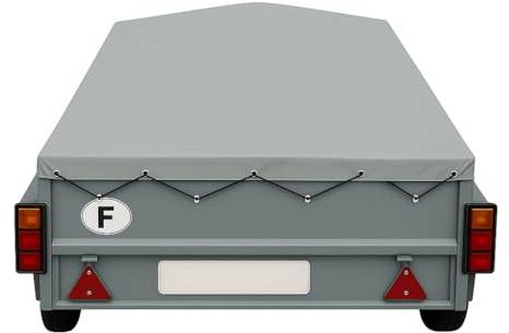 Bâche de Remorque LIDER Alicante 42211 – 156 x 106 x10 cm–PVC 640g/m² Étanche & Anti-UV–Housse Haute Résistance avec Oeillets et Sandow–Fabriqué en France-Plusieurs Coloris Disponible. (Gris 7038)