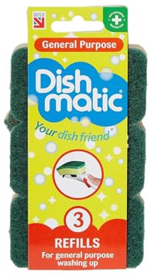 HOCHSTE® Refill Sponges, Effortless Dishwashing & Scrubbing, Grease Removal, Reusable, Stubborn Food Residues, Ensures Hygienic Cleaning, Perfect for Everyday Use, Pack of 3