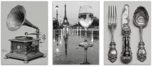 WIKEO 3Pcs Abstractos cuadros pósteres Copa de vino Retro Music Cocina Y Baño imágenes estéticas, decoración de pared bohemia para salón o dormitorio（Negro 9-30x40cmx3 Sin marco
