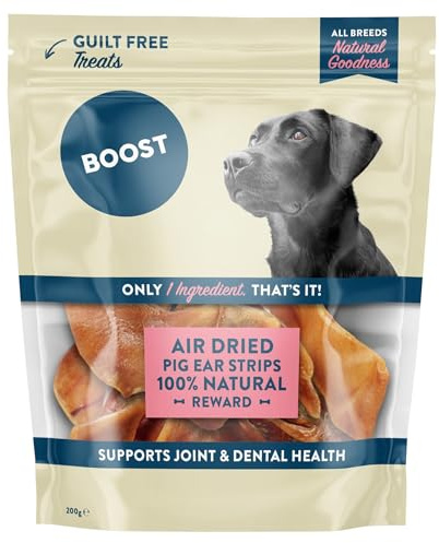 BOOST Air-Dried Grain-Free Treats for Dogs - Pig Ears, 200g