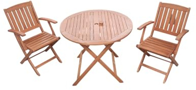 Sedex Gartenmöbel-Set Villach 1 Klapptisch Rund + 2 Klappstühle