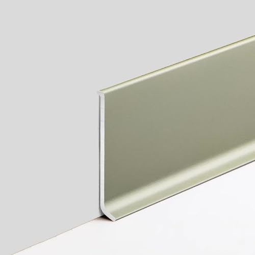 Aluminium Baseboard Molding Trim, Length 125cm ×4pcs Height 4/6/8/10cm Easy to Install & Clean Suitable for Tile Walls, Wood Walls, and Latex Paint Walls(Champagne Gold,8cmx125cm)