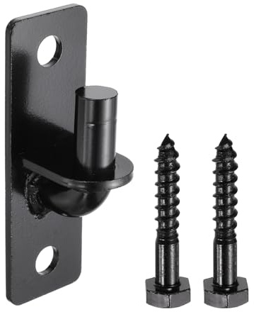 sourcing map Gate Hinges, 4.7 x 1.5 Wall Mount Gate Hinge Heavy Duty Non-Welding Chain Link Fence Hinge Fit 5/8'' Pin with Screws for Farm Garden Fence Metal Door, Black