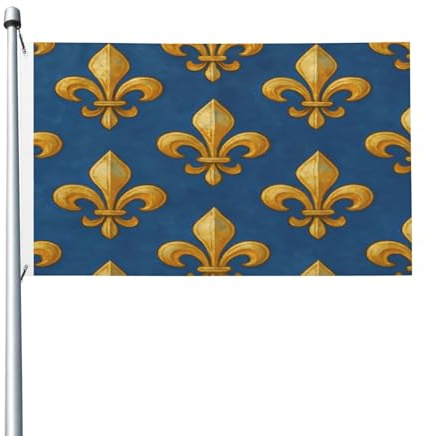 Frankreich Blaue Lilie Fahne Dekorative Hofflaggen Leuchtenden Farben Gartenflaggen Für Heimdekoration Sportveranstaltungen Feierlichkeiten 90X150Cm