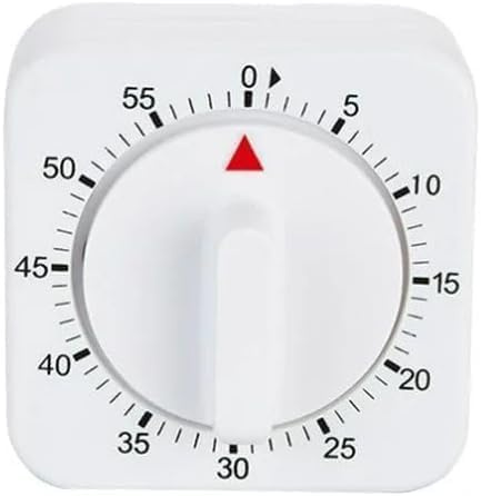 Kitchen Timer, 60 Minutes 1 Hour White Square Mechanical Count Down Alarm Reminder, Egg Timers Short-Term Countdown Alarm Clock for Baking Boiling Eggs Cooker Teachers Kids
