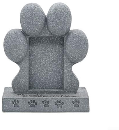 Gedenkstein für Hunde, Pfotenform, Kunstharz, für den Garten, mit Fotoschlitz, um sich an Ihr Haustier zu erinnern (Haustier-Grabsteine)
