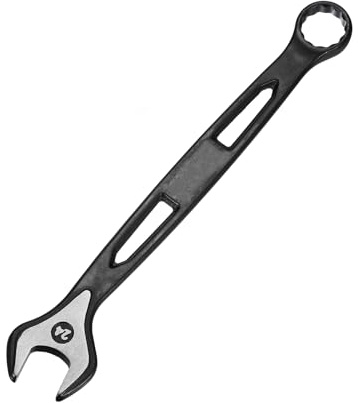 sourcing map Llave combinada de 24 mm, métrica, extralarga, caja de 12 puntos y extremo abierto, acero al carbono, llave de grado industrial de doble extremo para reparación de muebles automotrices