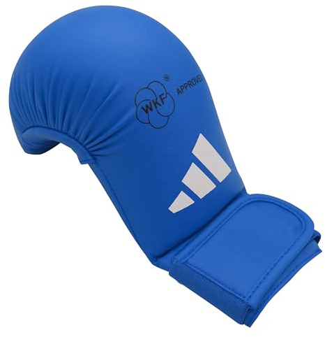 adidas Guanti da karate WKF senza pollice (colore: blu - Taglia: XXS)
