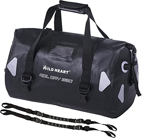 WILD HEART wasserdichte Reisetasche PVC500D Doppelboden mit Seil und Innentasche 40L 66L 100L Für Kajak,Camping,Bootfahren,Motorrad